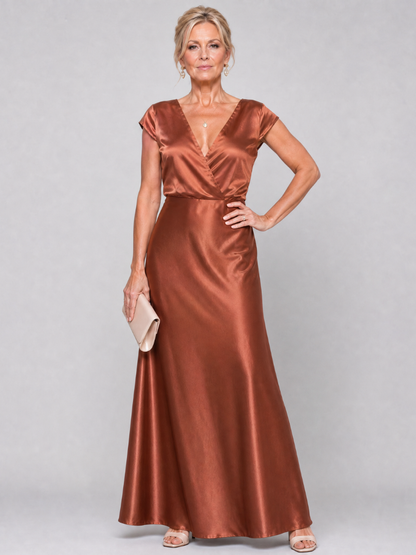 Felicity | Rose Satin-Sheen Maxi Dress