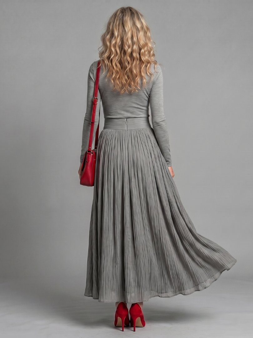 Abigail | Roll-Neck Pleated Skirt Dress