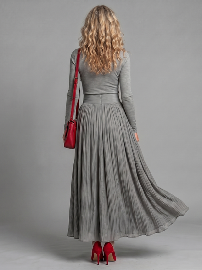 Abigail | Roll-Neck Pleated Skirt Dress