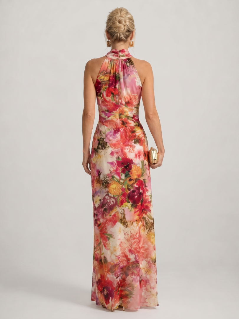 Miranda | Red Floral Print Maxi Dress