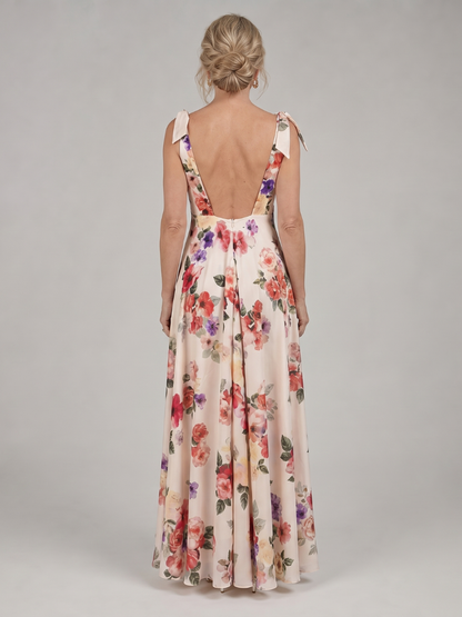 Rose | Cream Rose Print Maxi Dress