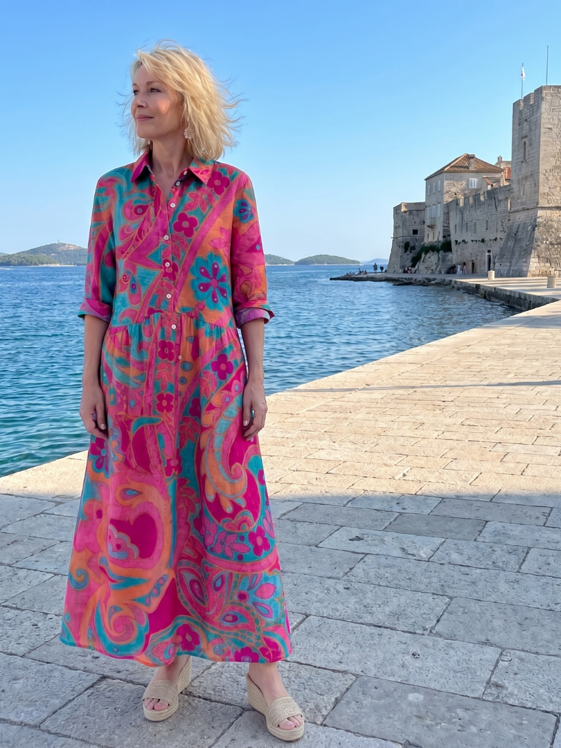 Heather | Ornamental Print Shirt Dress