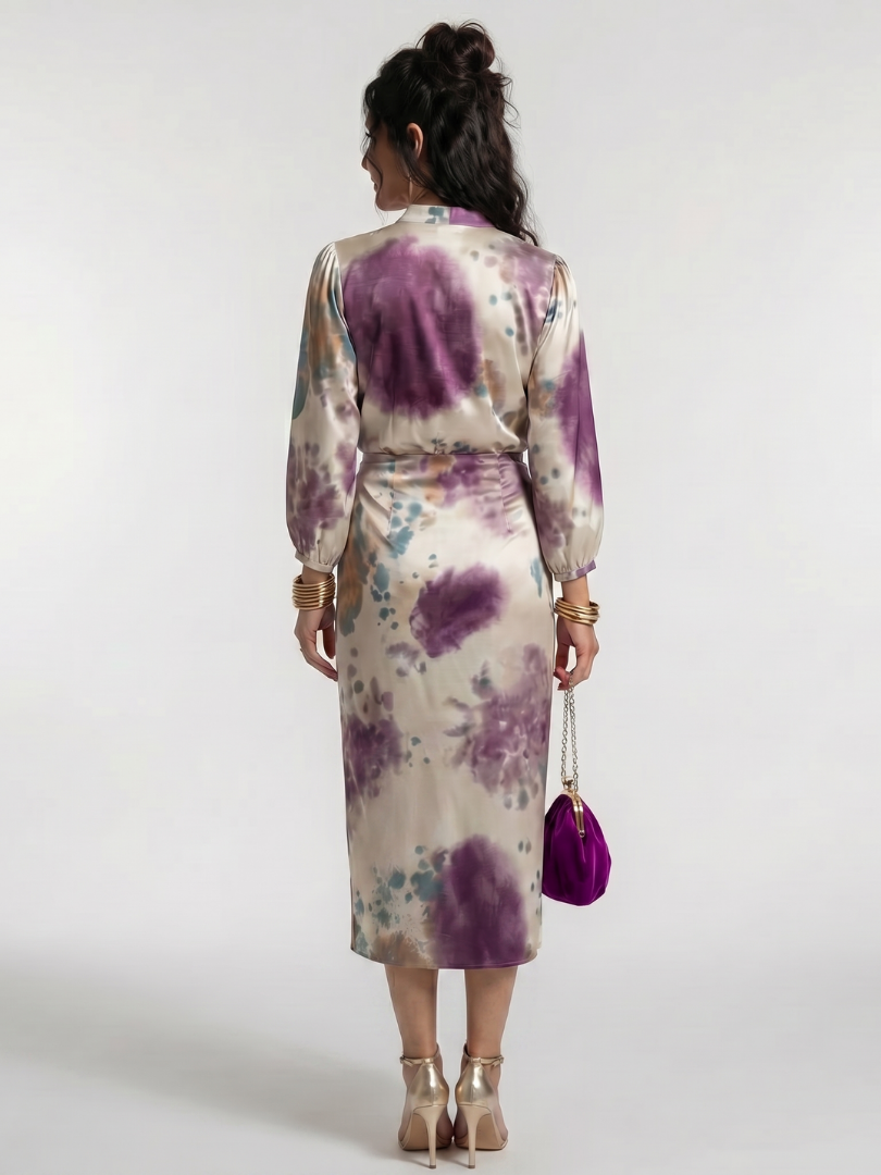 Pamela | Watercolour Print Wrap Dress