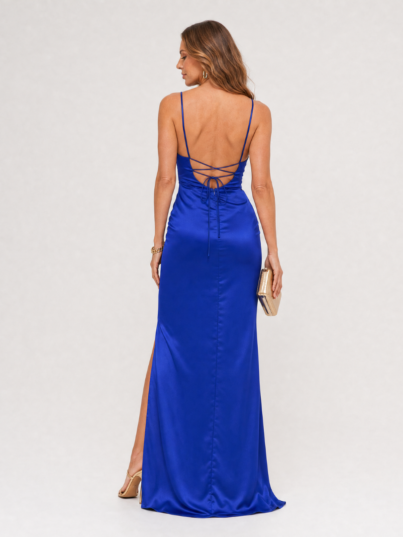Daphne | Black Draped Maxi Dress