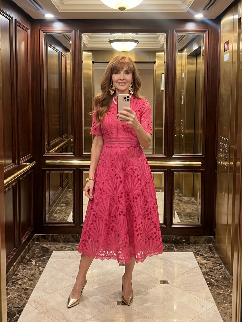 Martha | Pink Lace Dress