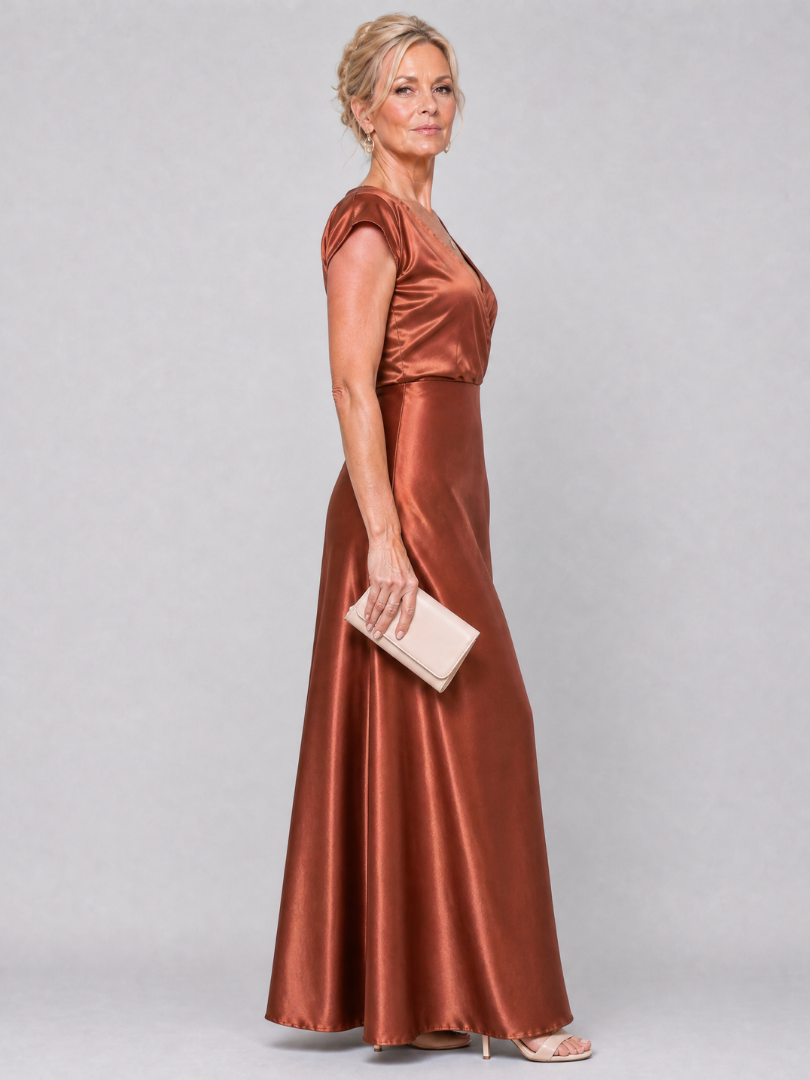 Felicity | Rose Satin-Sheen Maxi Dress