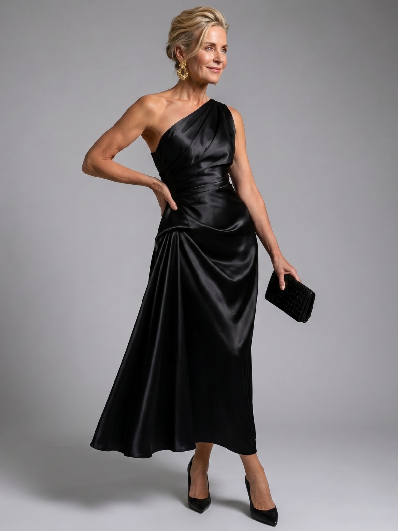 Cora | Champagne One-Shoulder Maxi Dress