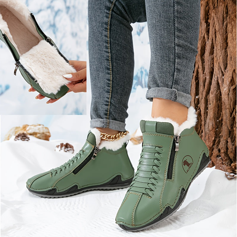 Lucy | Lace-Up Fleece-Lined Ankle Boots