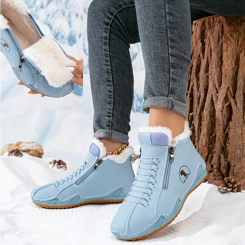 Lucy | Lace-Up Fleece-Lined Ankle Boots