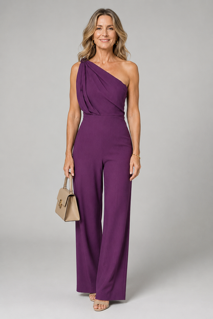 Viola | Purple One-Shoulder Jumpsuit