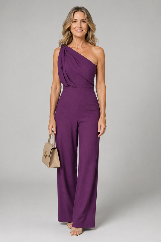 Viola | Purple One-Shoulder Jumpsuit