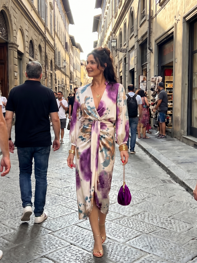 Pamela | Watercolour Print Wrap Dress