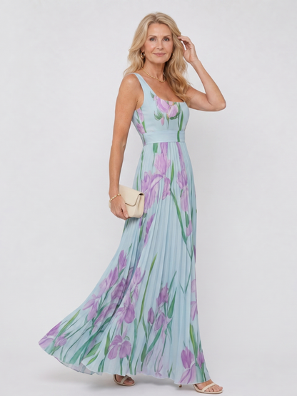 Lorraine | Tulip Print Pleated Dress
