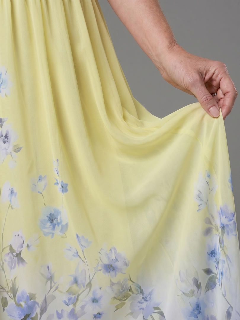 Hannah | Navy Floral Hem Maxi Dress