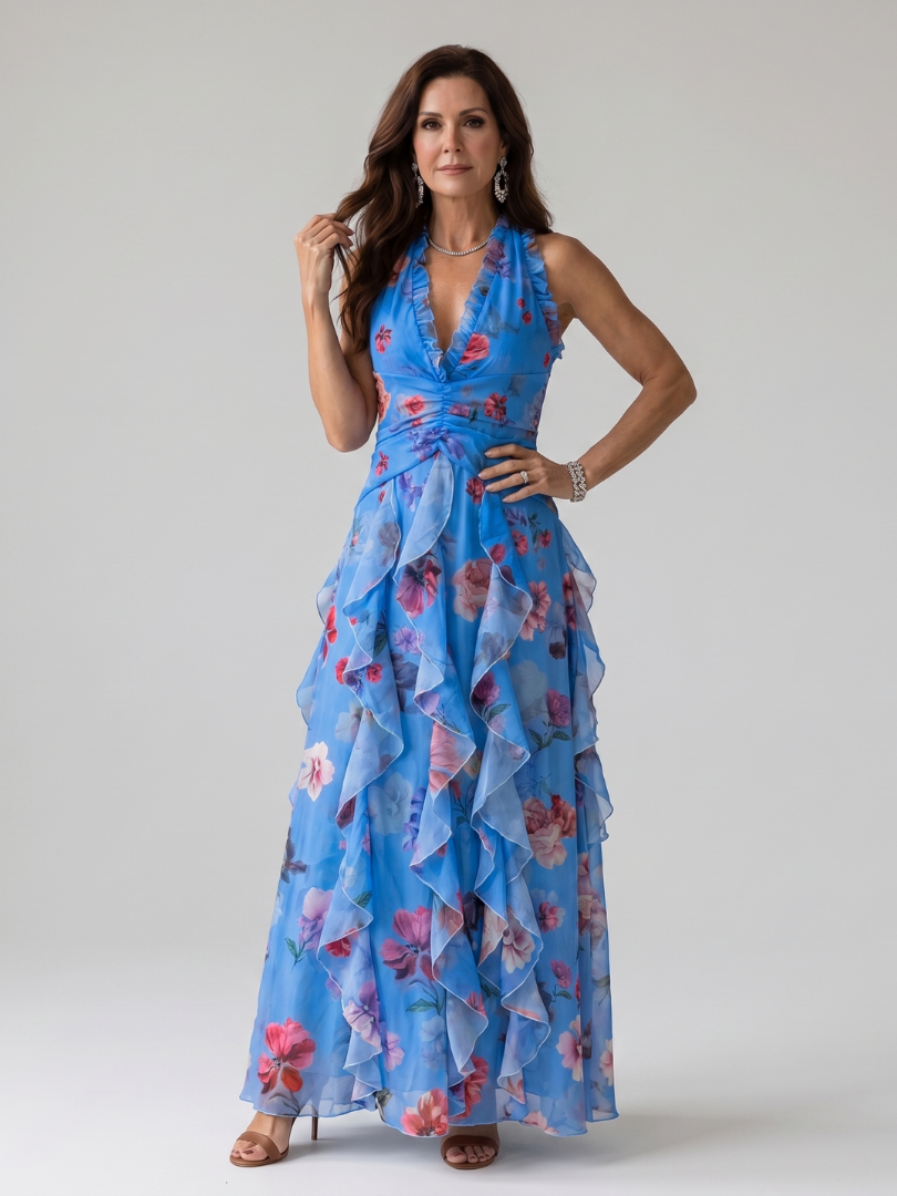 Rosalind | Lilac Floral Print Maxi Dress