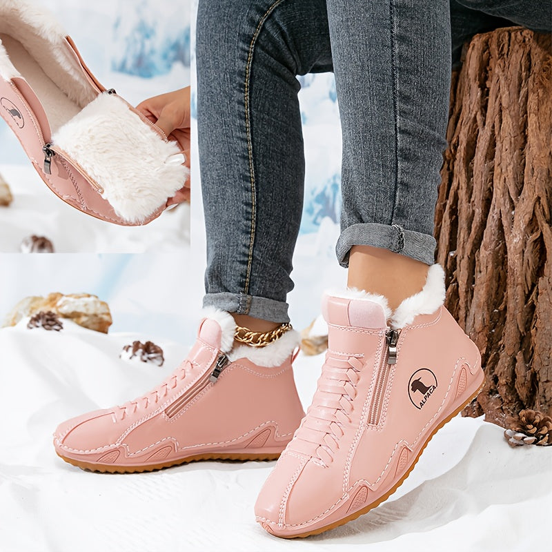 Lucy | Lace-Up Fleece-Lined Ankle Boots