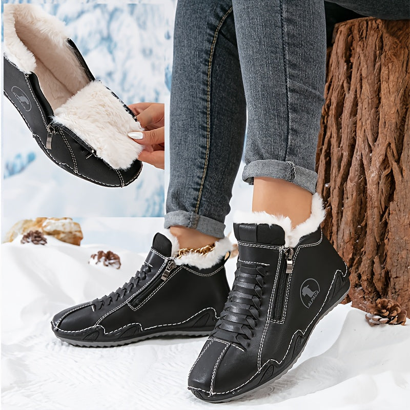 Lucy | Lace-Up Fleece-Lined Ankle Boots