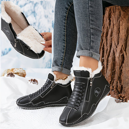 Lucy | Lace-Up Fleece-Lined Ankle Boots