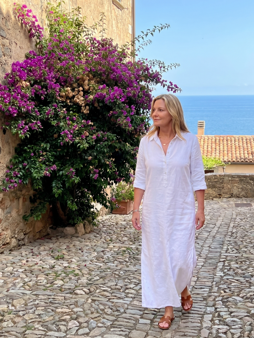 Philippa | Olive Linen-Look Maxi Dress