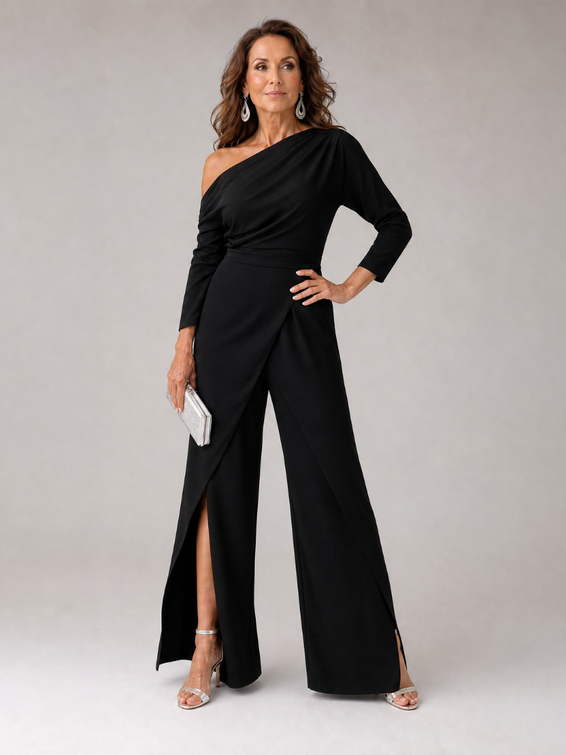 Margaret | White One-Shoulder Jumpsuit