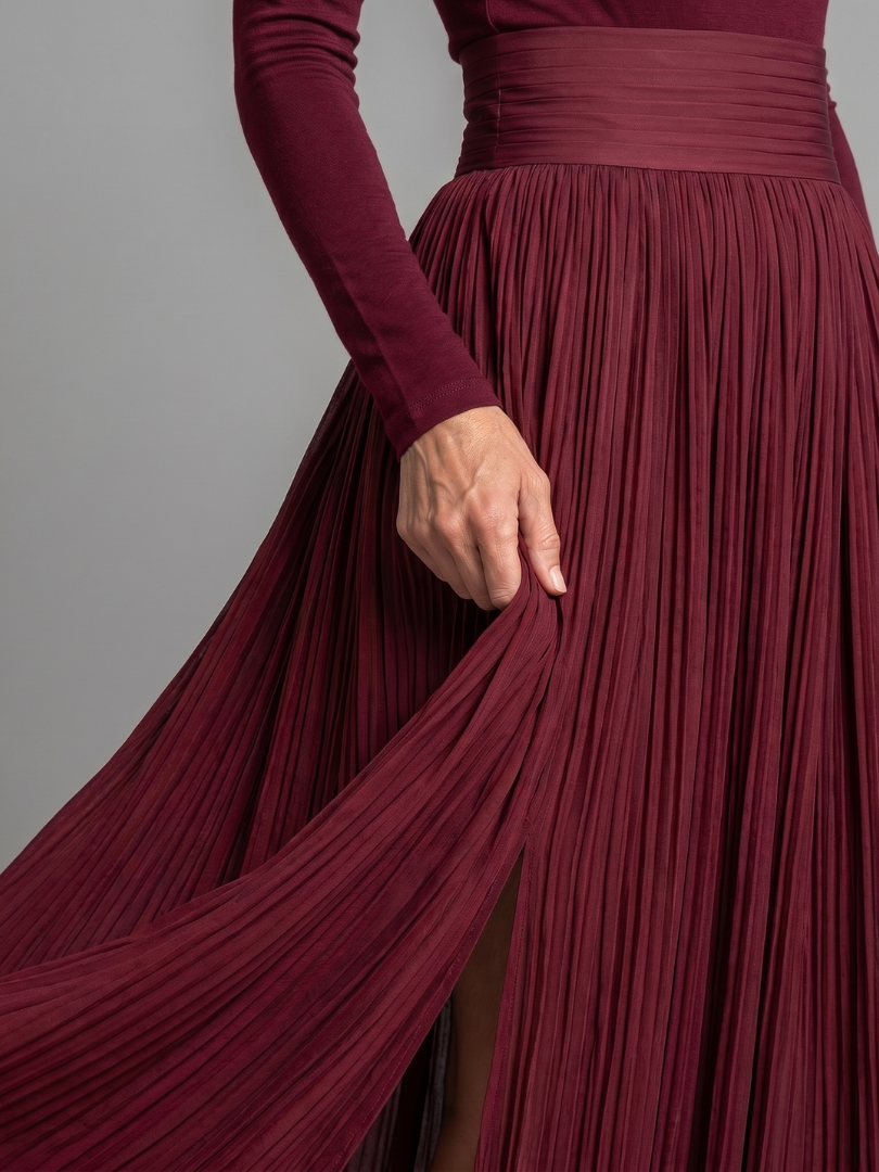Abigail | Roll-Neck Pleated Skirt Dress