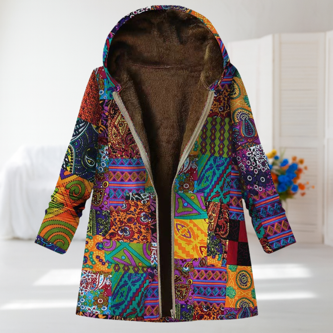 Karen | Colourful Bohemian Hooded Coat