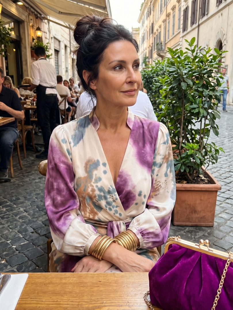 Pamela | Watercolour Print Wrap Dress