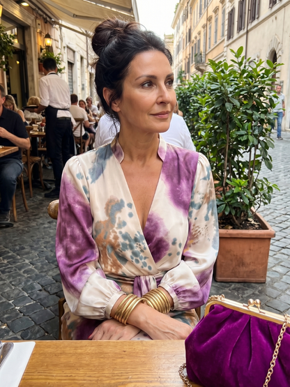 Pamela | Watercolour Print Wrap Dress