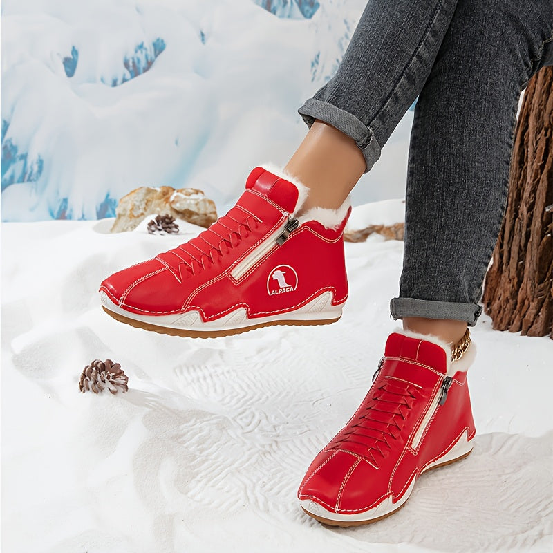 Lucy | Lace-Up Fleece-Lined Ankle Boots