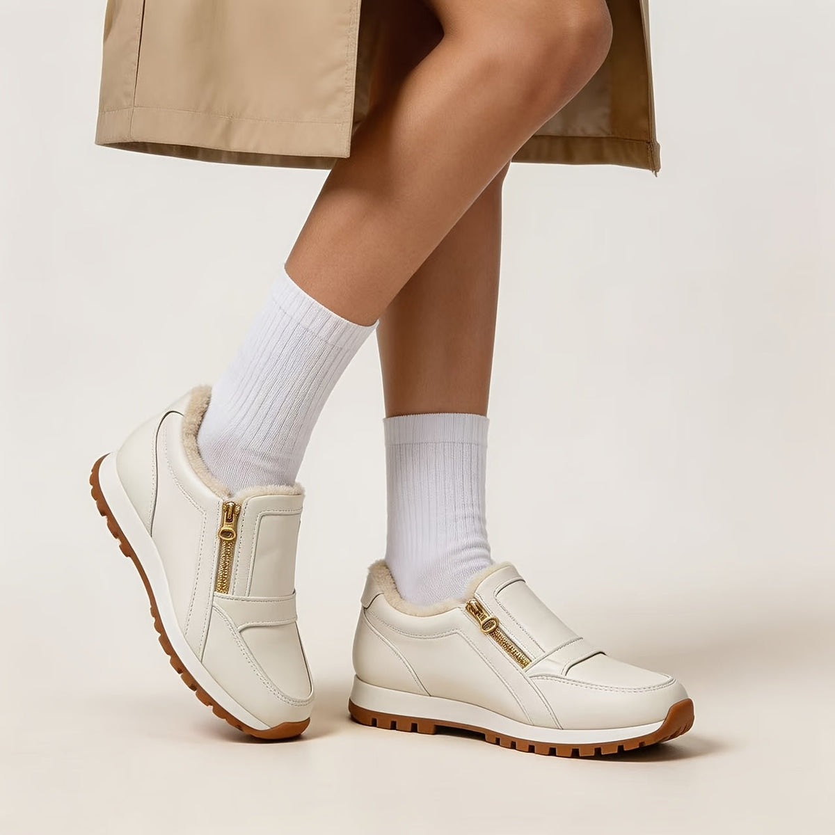 Jennifer | Double-Zip Fleece-Lined Trainers