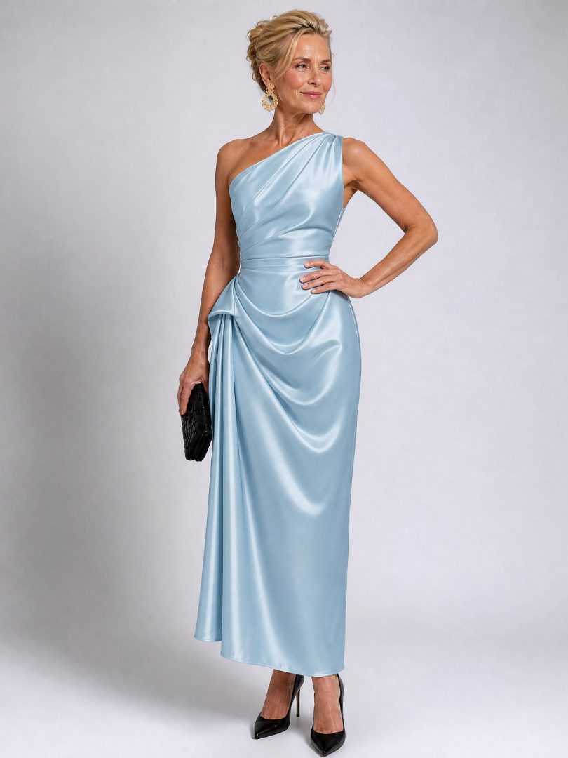 Cora | Champagne One-Shoulder Maxi Dress