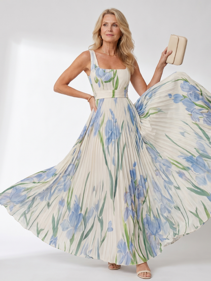 Lorraine | Tulip Print Pleated Dress
