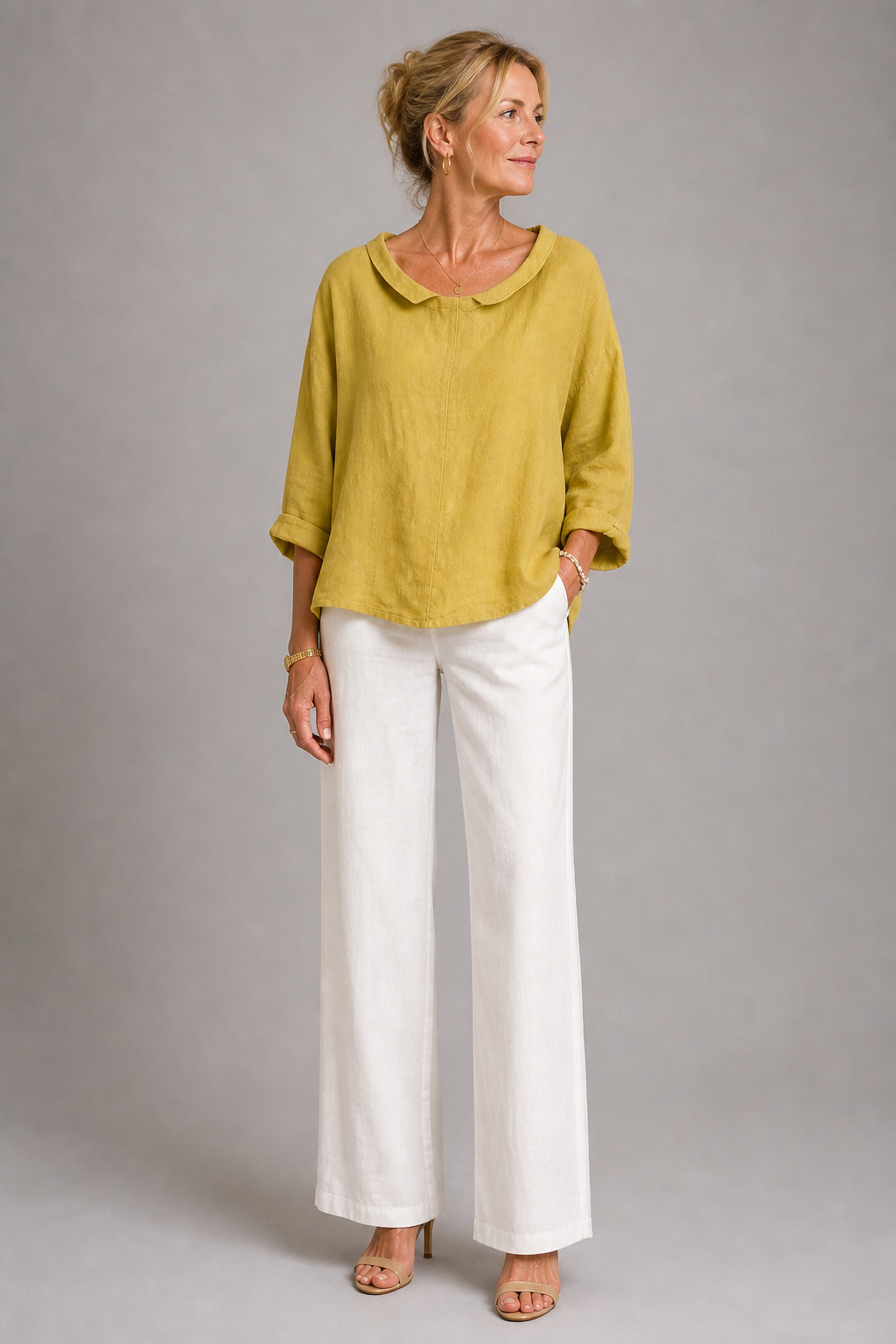 Tess | Mustard Peter Pan Collar Blouse