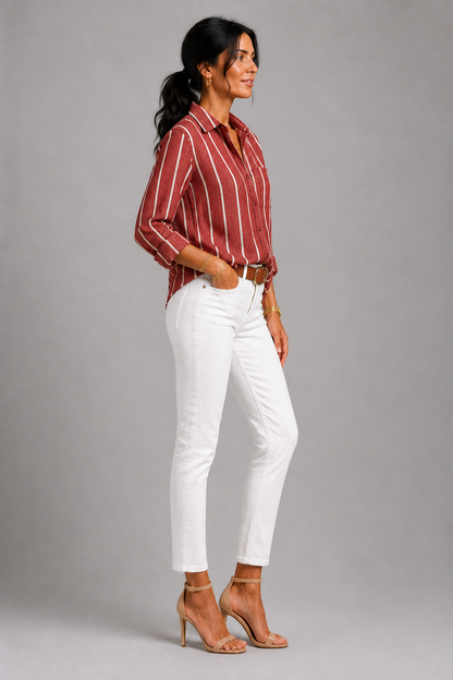 Rita | Rust Stripe Shirt