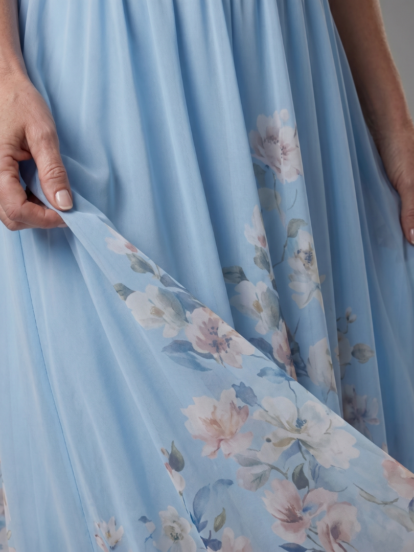 Hannah | Navy Floral Hem Maxi Dress
