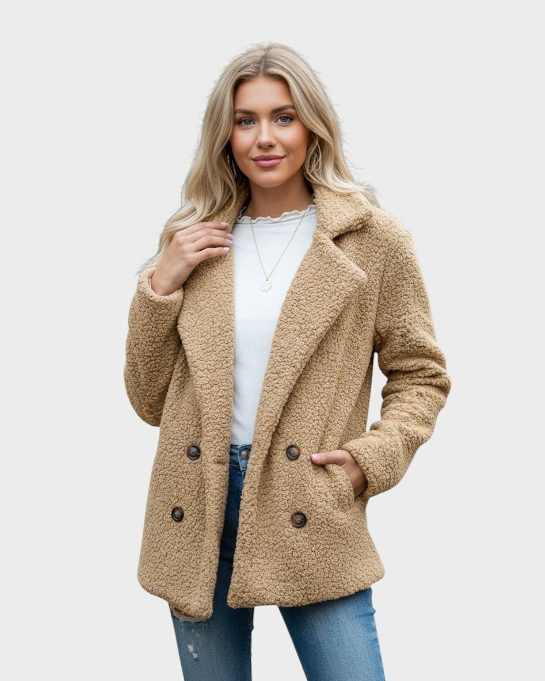 Ada | Cream Teddy Coat