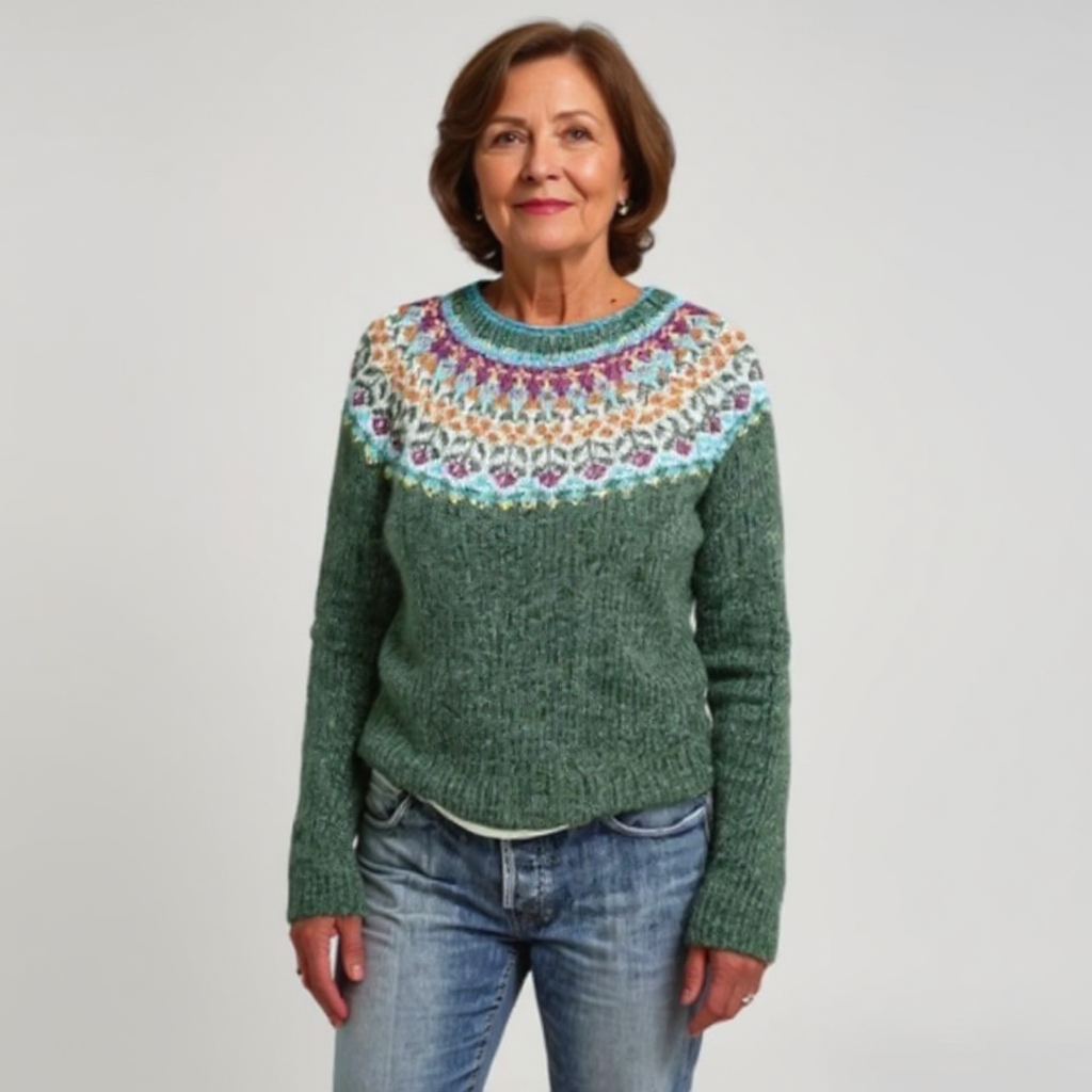 Abigail | Green Fair Isle Knit Jumper