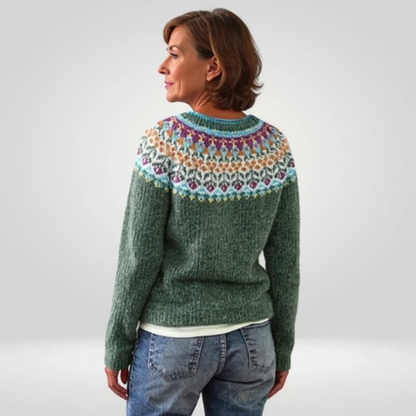 Abigail | Green Fair Isle Knit Jumper