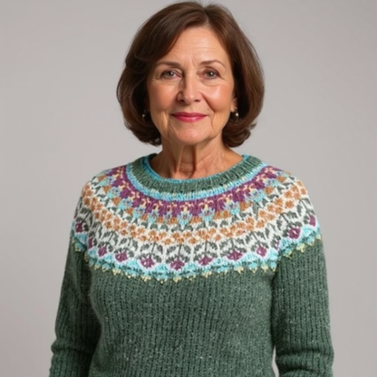 Abigail | Green Fair Isle Knit Jumper