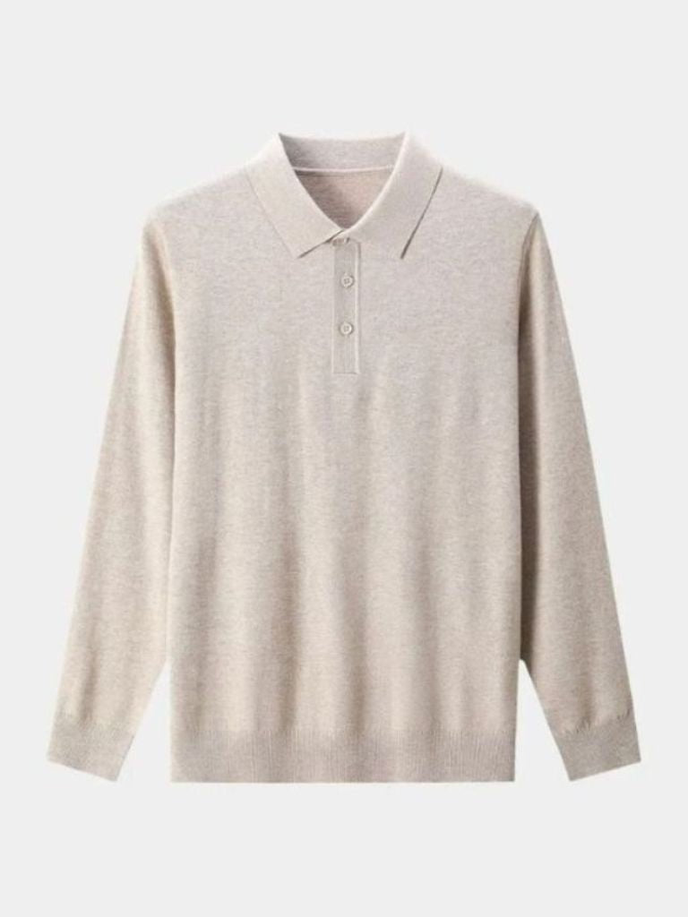 Adrian | Grey Long-Sleeve Polo