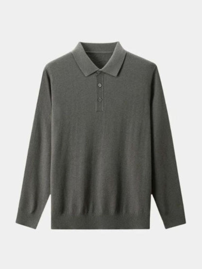 Adrian | Grey Long-Sleeve Polo