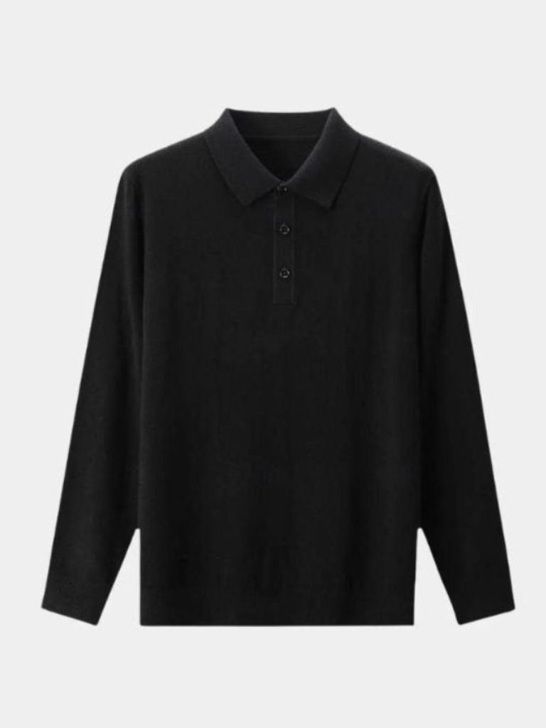 Adrian | Grey Long-Sleeve Polo