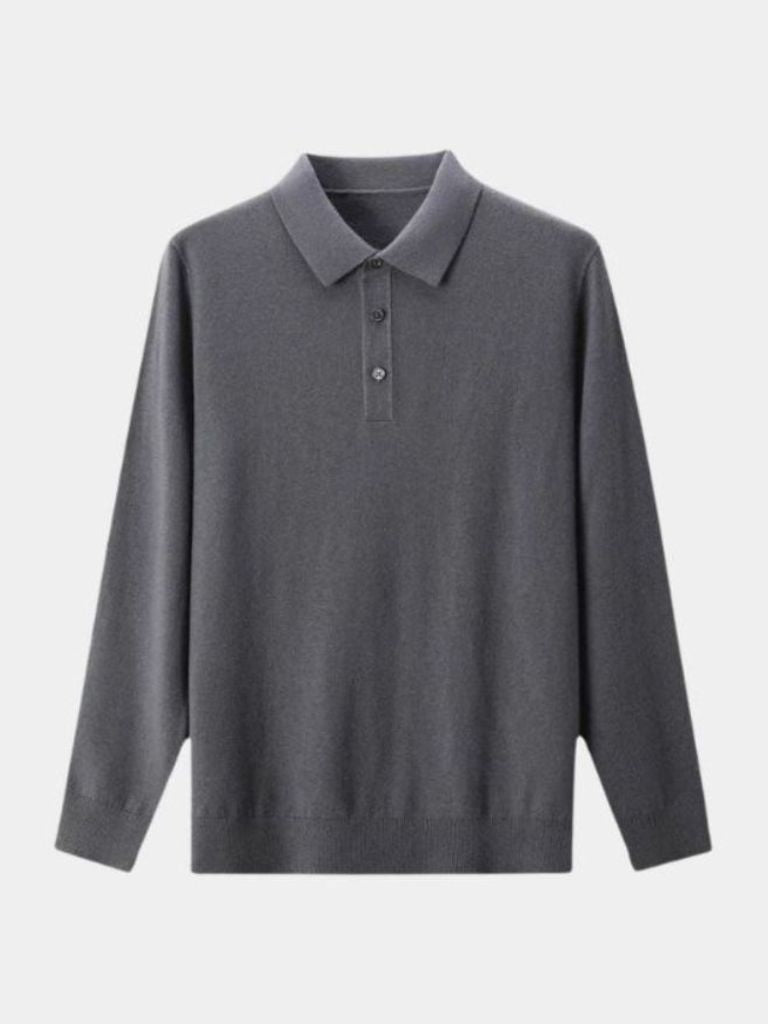 Adrian | Grey Long-Sleeve Polo
