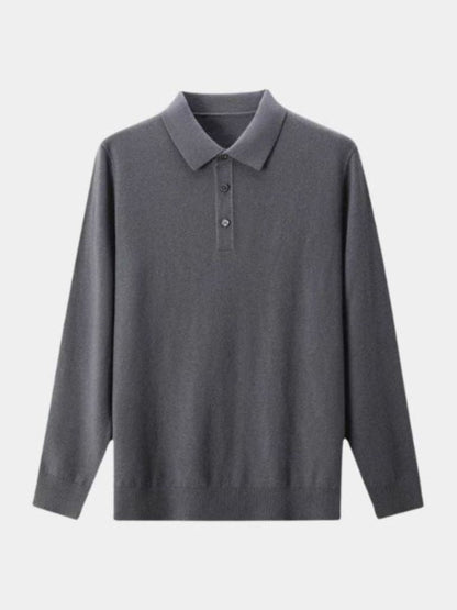Adrian | Grey Long-Sleeve Polo