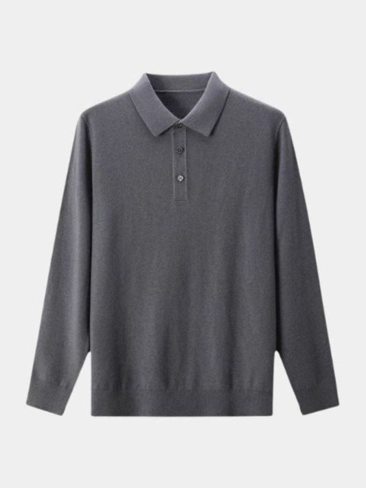 Adrian | Grey Long-Sleeve Polo