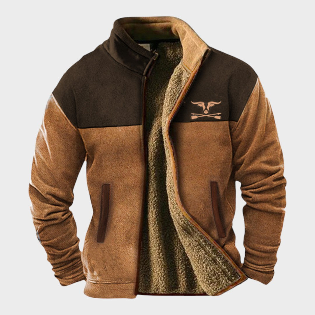 Adrian | Brown Two-Tone Fleece Jacket
