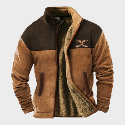 Adrian | Brown Two-Tone Fleece Jacket