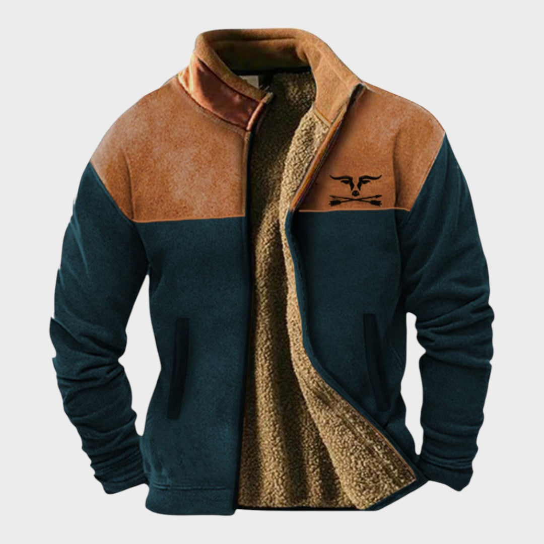 Adrian | Brown Two-Tone Fleece Jacket