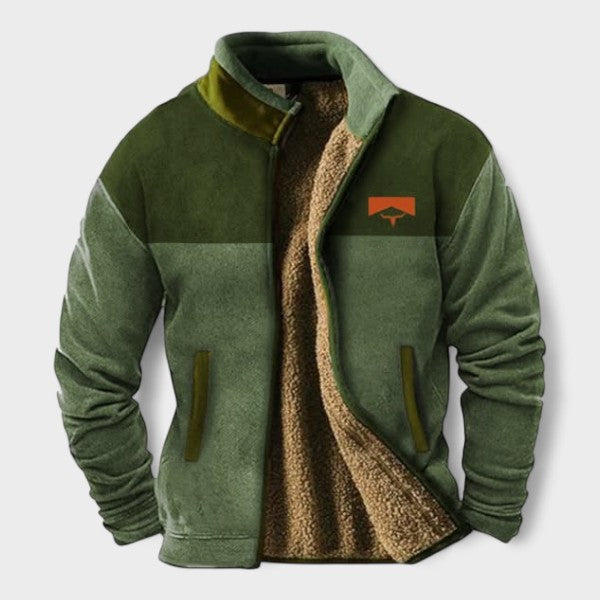 Adrian | Brown Two-Tone Fleece Jacket