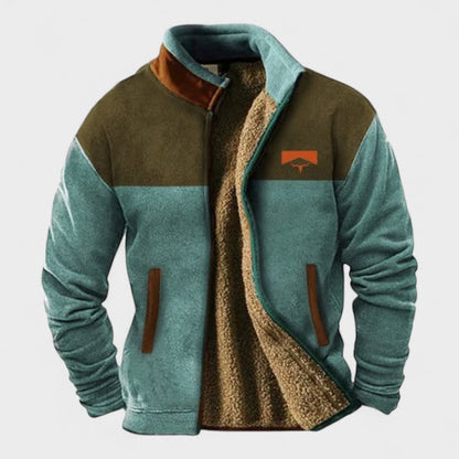 Adrian | Brown Two-Tone Fleece Jacket